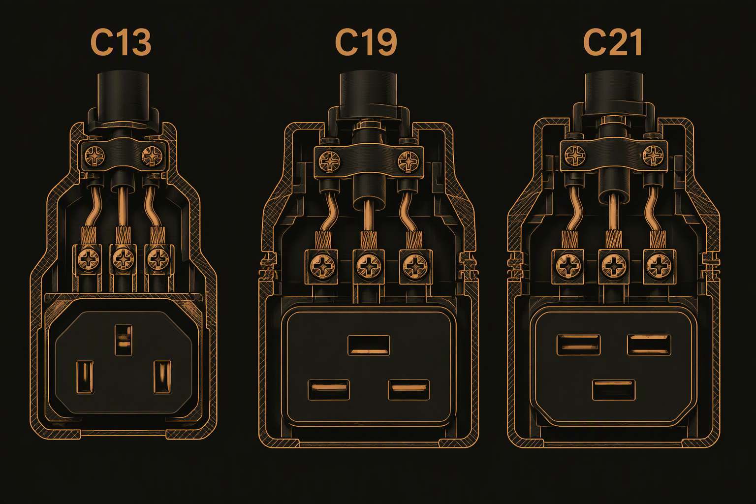 IEC connector cross-section diagram