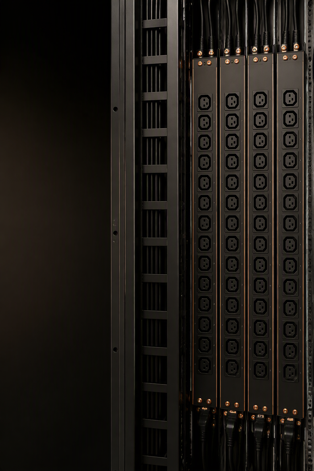 Vertical 0U PDUs in rack